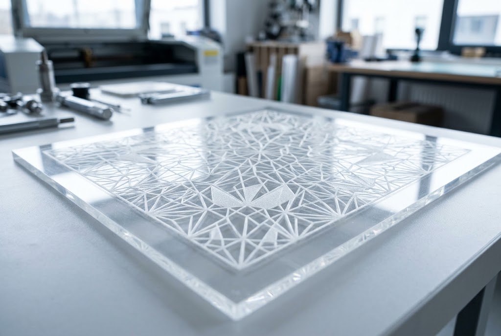 Grawer laserowy na plexi — ilustracja detalu